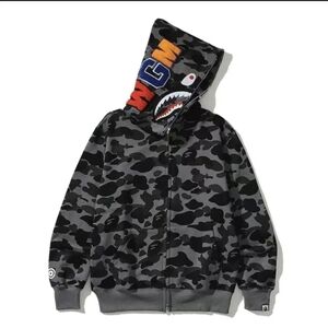 Bape Black Camouflage Shark Hoodie